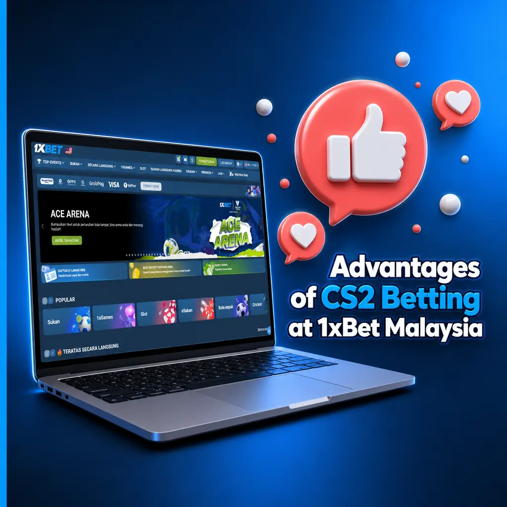 Key benefits of CS2 betting at 1xBet Malaysia: bonuses, local payments, 24/7 support, mobile app, and competitive live odds.